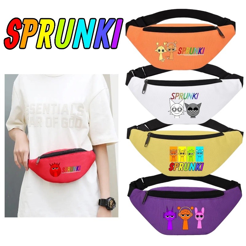ใหม่ SPRUNKI แฟชั่นพิมพ์ความจุขนาดใหญ่กีฬาสันทนาการกลางแจ้งกระเป๋าโทรศัพท์มือถือเด็กผู้ใหญ่เอวกระเป๋านักเรียนของขวัญ