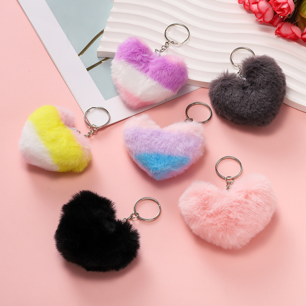 พีชหัวใจตุ๊กตาพวงกุญแจจี้ 8 * 11 ซม. รูปหัวใจกระเป๋านักเรียนจี้ของขวัญเหตุการณ์