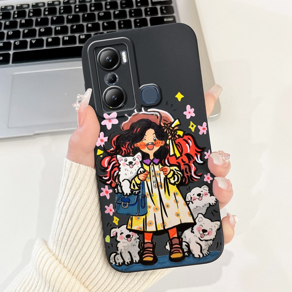 สําหรับ Infinix Hot 20i X665C X665E กรณีออกแบบใหม่แฟชั่นทาสีซิลิโคนนุ่ม Matte ฝาครอบโทรศัพท์สําหรับ Infinix Hot20i 2022 ปลอก - รูปที่ 3