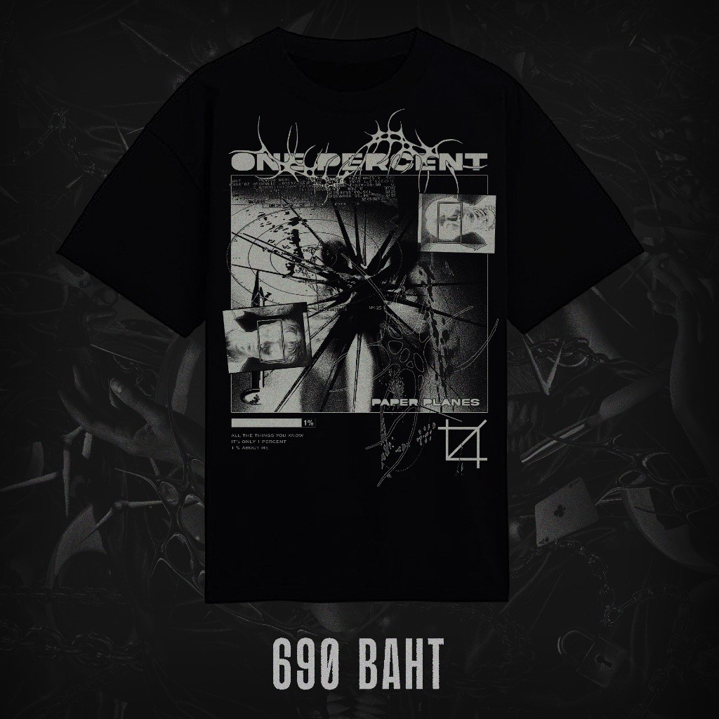 GMM MUSIC : ONE  PERCENT  T-SHIRTCotton 100%  [S-5XL]