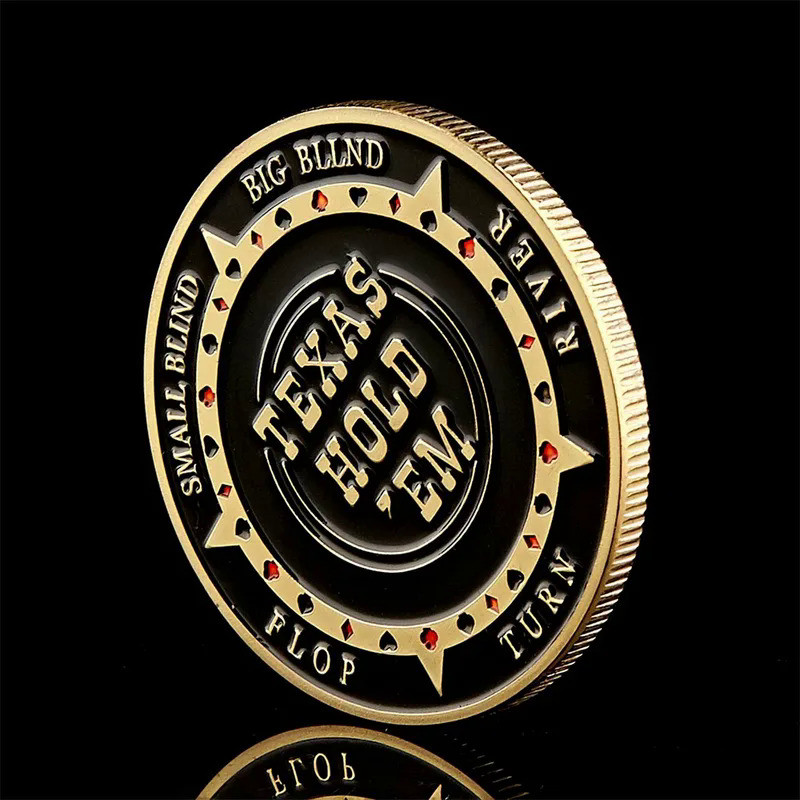 1pcs Texas Hold 'em Commemorative Coin Lucky Press Coin Size Blind Poker Game Lucky Coin Party Game 