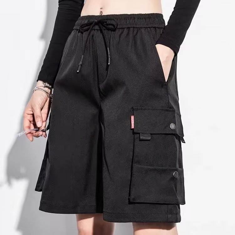 S-5xl Unisex สไตล์อเมริกัน Puls ขนาดยุทธวิธี Cargo กางเกงขาสั้นลําลองหลวม Oversize Urban Pipe กางเกง