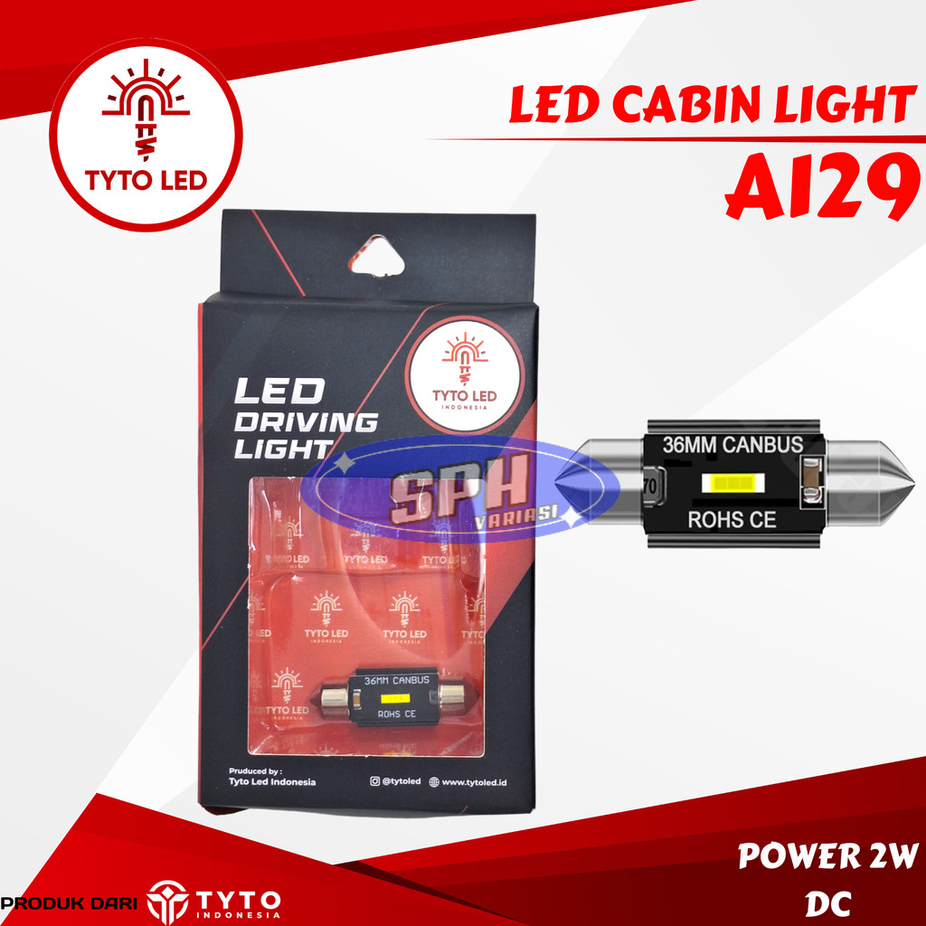 Tyto Led A129 ไฟห้องโดยสาร LED Dc 12V 31MM 36MM Canbus