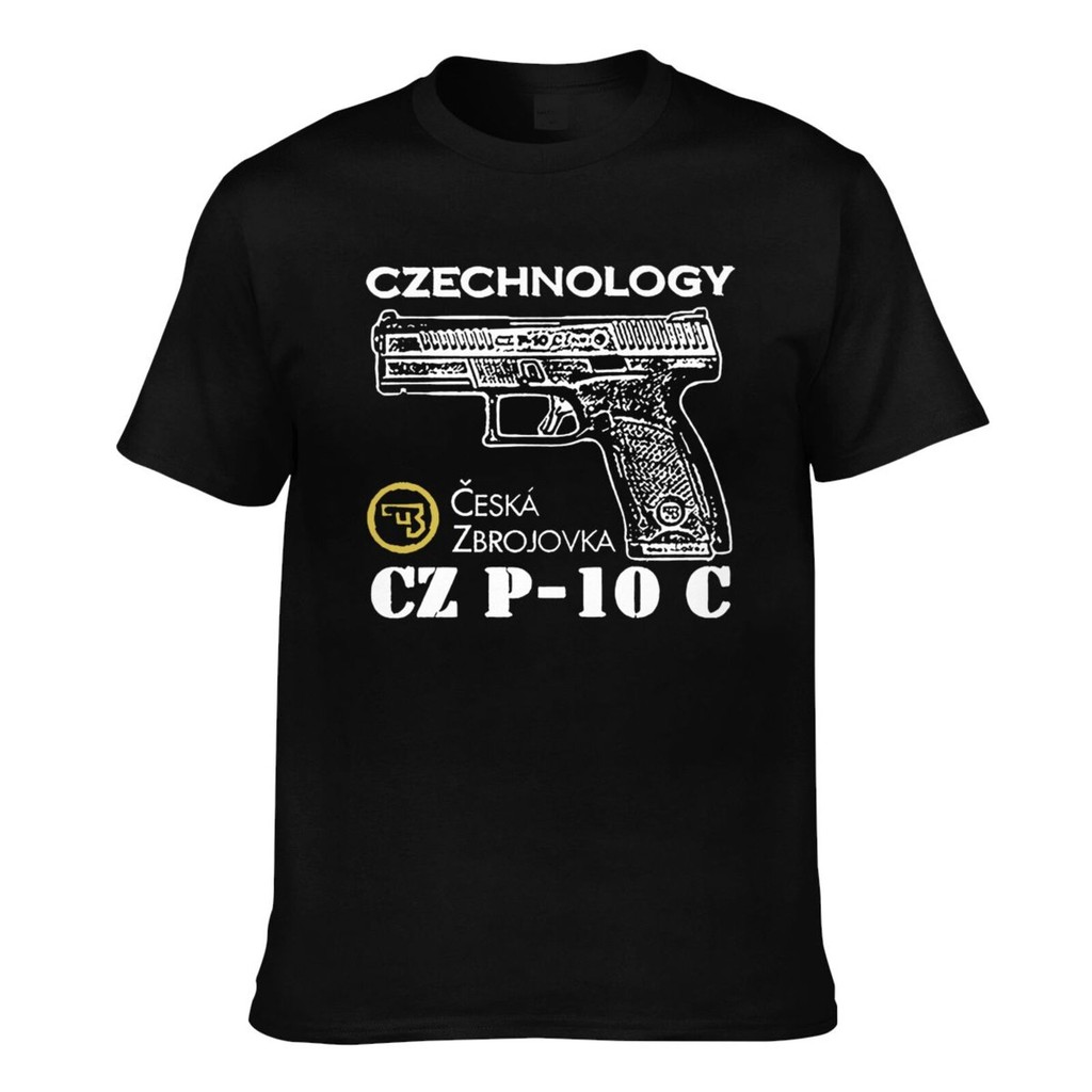 Cz Usa ภาษาเช็คคํา Ceska Zbrojovka Cz P10C Usa คุณภาพสูงผู้ชายเสื้อยืด