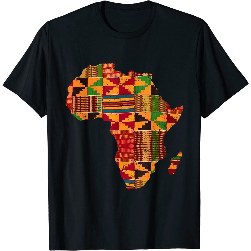 Cool Africa Map Kente Cloth Gift For Men Women African Lover T-shirt S-5XL