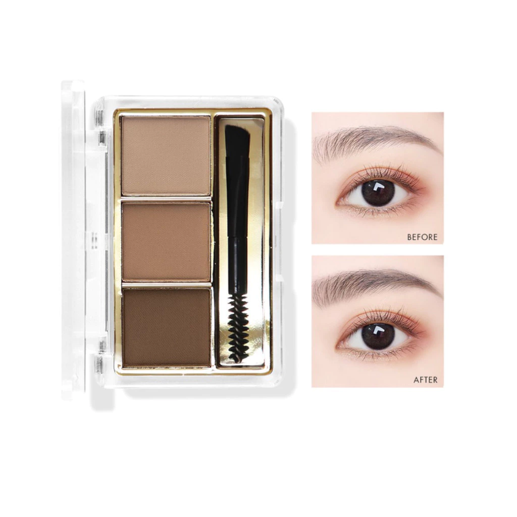 NEE CARA 3 COLOR MIX BROW POWDER #N300 : neecara นีคาร่า เขียนคิ้วแบบฝุ่น x 1 ชิ้น OFS