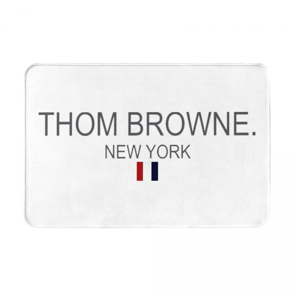 Thom BROWNE พรมเช็ดเท้า ผ้าสักหลาด กันลื่น ลายโลโก้ Thom BROWNE ดูดซับน้ํา แห้งเร็ว 16x24 นิ้ว สําหรับห้องน้ํา พร้อมส่ง