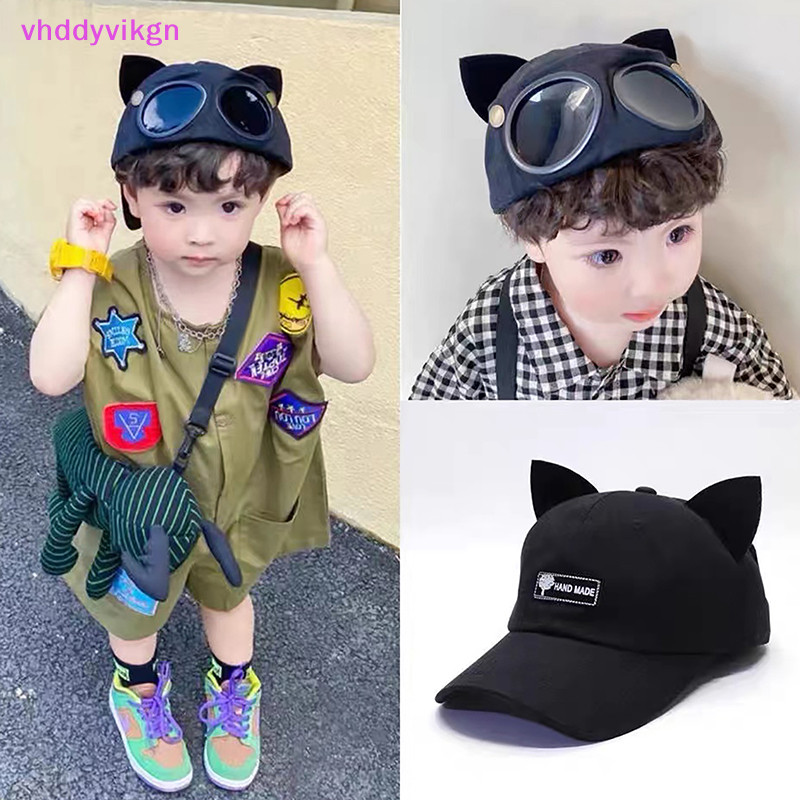 Vhdd หมวกบิน หูแมว ใส่ได้สองแบบ แว่นกันแดด สําหรับเด็ก ผู้ใหญ่ TH