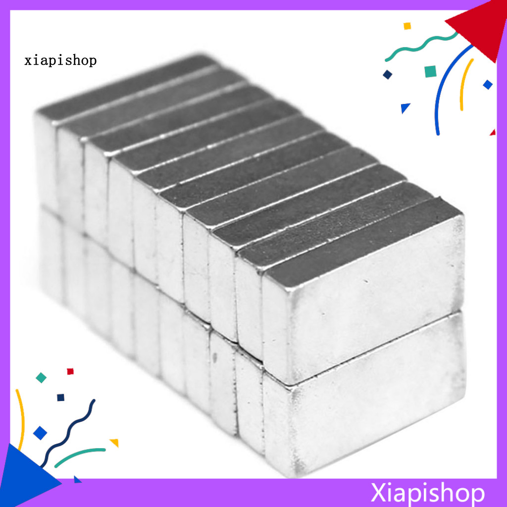 XPS 20 ชิ้น 10x5x2 มิลลิเมตร N52 Super Strong Cuboid รูปร่างบล็อก Earth Neodymium แม่เหล็ก