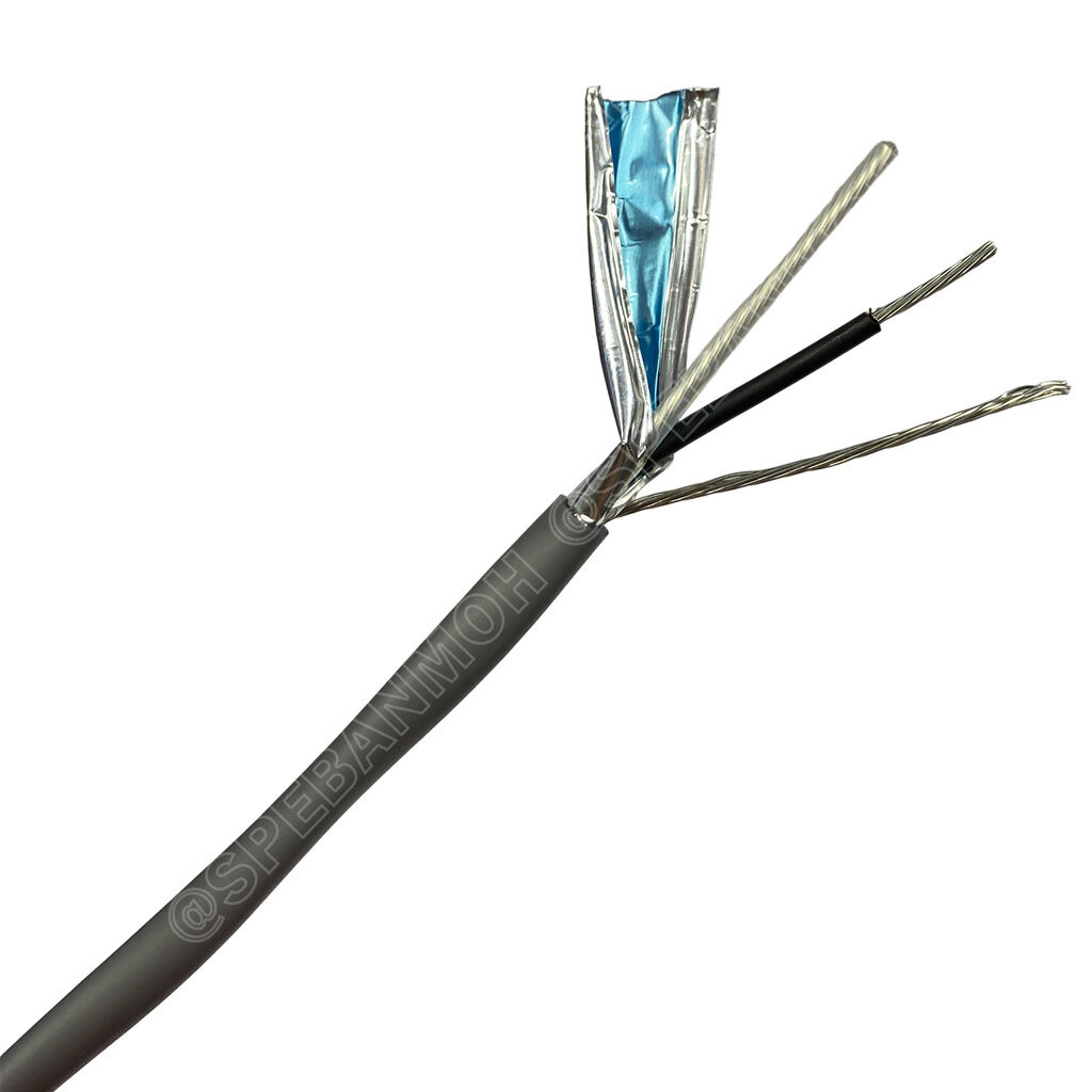 [ 1เมตร ] Belden 8760 สายสัญญาณคู่ ตีเกลียว 1P 2Cx18AWG 0.82 mm² Twisted Pair Cable Belden Tinned Copper Wire Beldfoi...