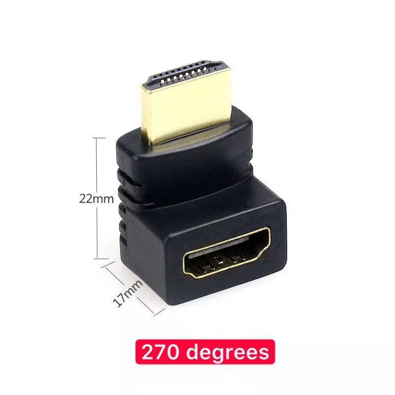 HDMI Wellcore/oem ตัวต่อสาย HDMI แบบงอ สำหรับพื้นที่แคบในการเสียบช่อง HDTV ของทีวี (270องศา)สีblack ราคาถูก Shopee Lazada