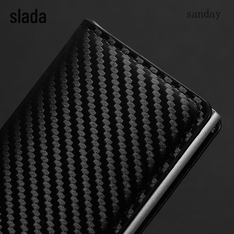 Rfid Mens Anti-theft Card Holder Automatic Pop-up Type Large Capacity Multi-Card Slot กล่องบัตรเครดิตอลูมิเนียมอัลลอยด์