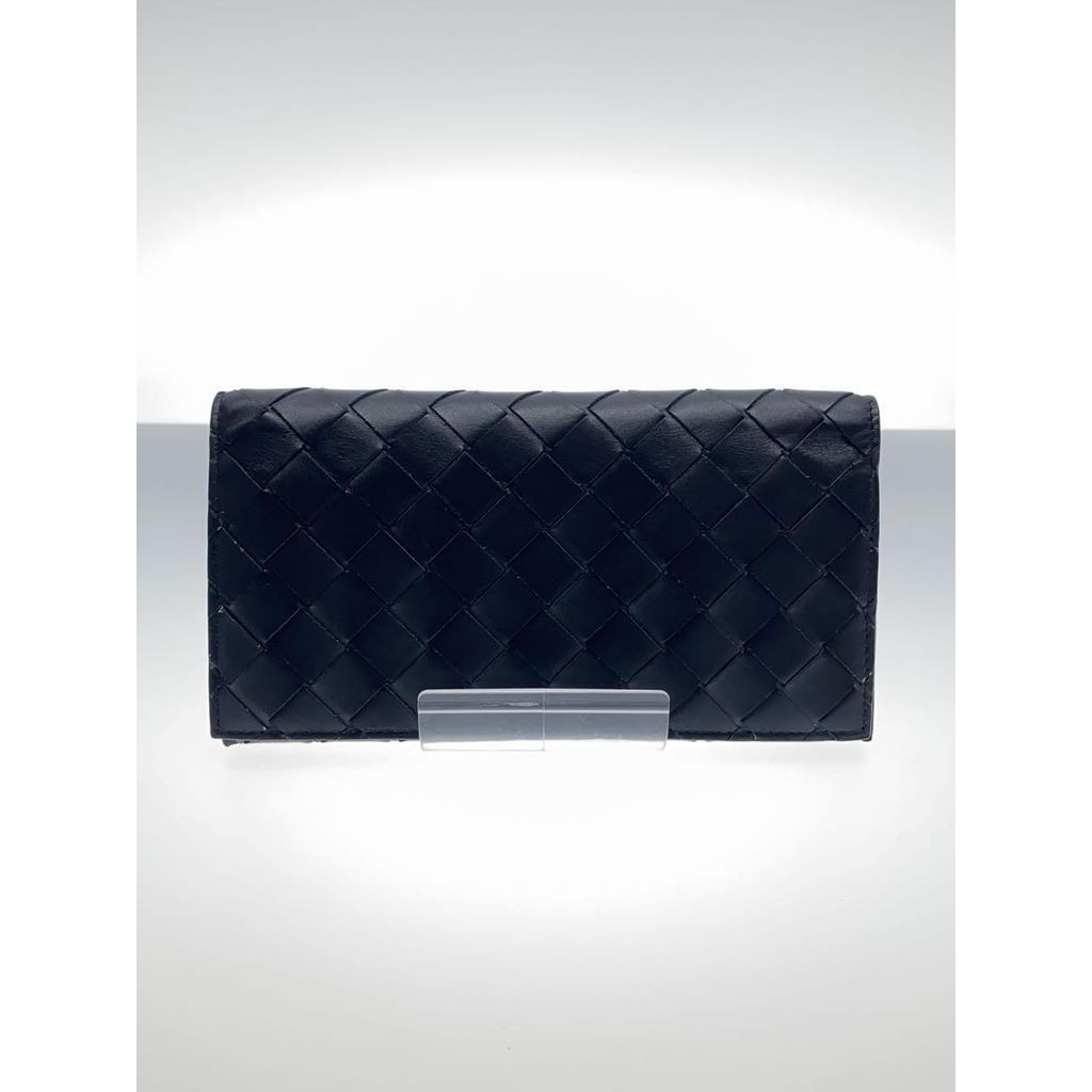 Bottega Veneta(โบเตก้า เวเนต้า) Long Wallet Intorechato Leather Mens Black Direct from Japan Secondhand