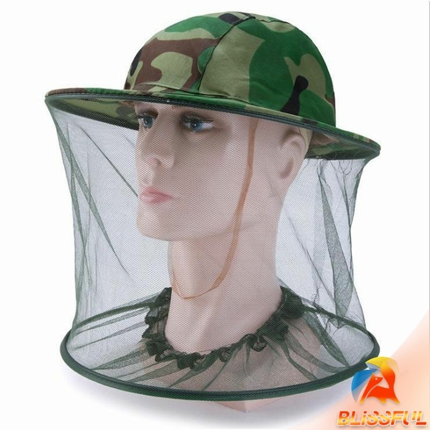 B.F หมวกปีกกว้างกันแมลง หมวกมุ้งเดินป่า Insect hat