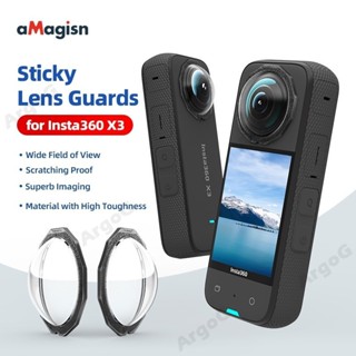 aMagisn ฟิล์มป้องกันเลนส์ติดแน่นสำหรับ Insta360 X3 วัสดุทนทา…