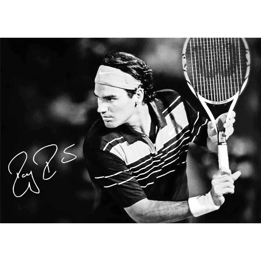 Roger Federer - โปสเตอร์ผ้าไหม พิมพ์ลายเทนนิส 24x36 นิ้ว 0307