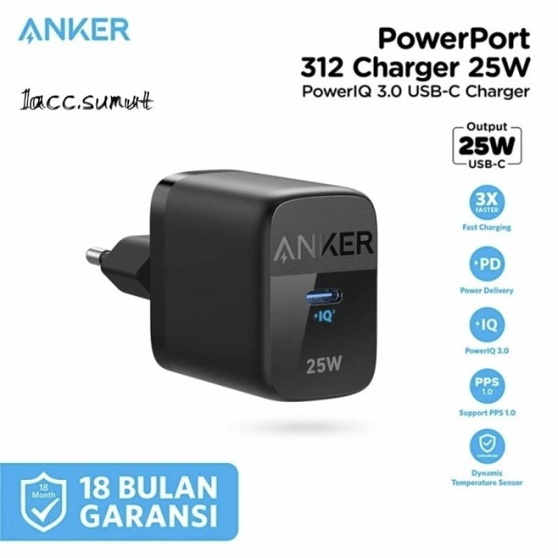 ANKER CHARGER / FAST CHARGING USB TYPE C 25W CHARGER ADAPTER / ANKER CHARGER HEAD