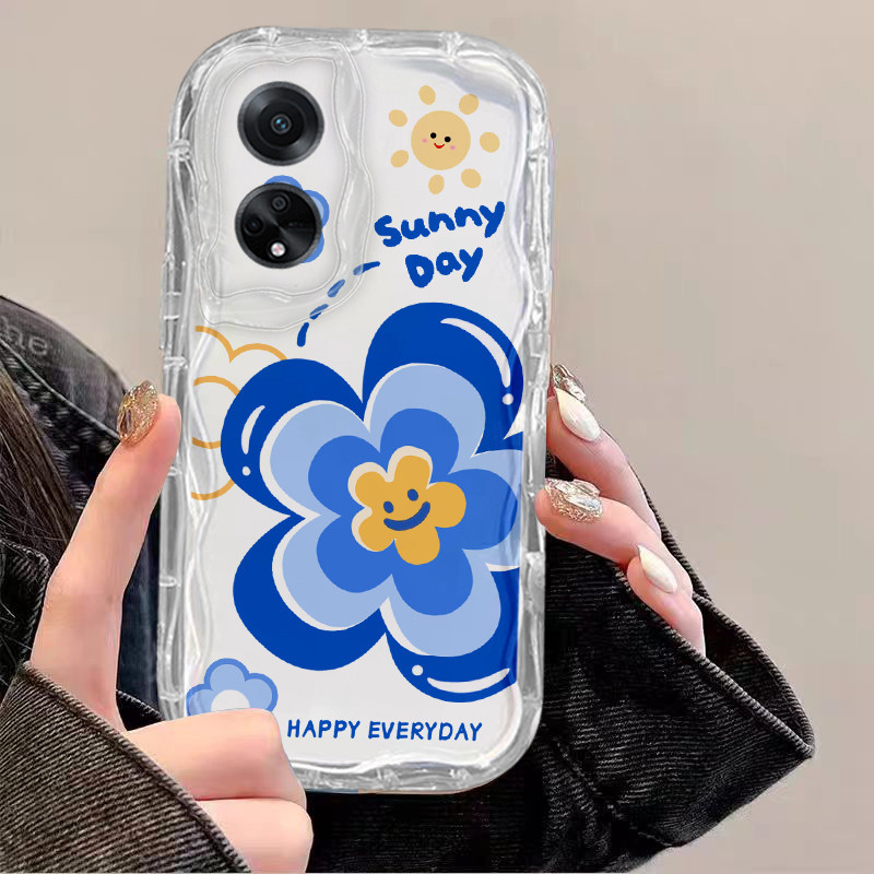 เคส OPPO A58 A38 A18 A78 A98 5G 4G ใส เพื่อความสวยงาม กันกระแทก ป้องกันกล้อง ดอกไม้ ขอบนิ่ม TPU เคสโทรศัพท์ - รูปที่ 3