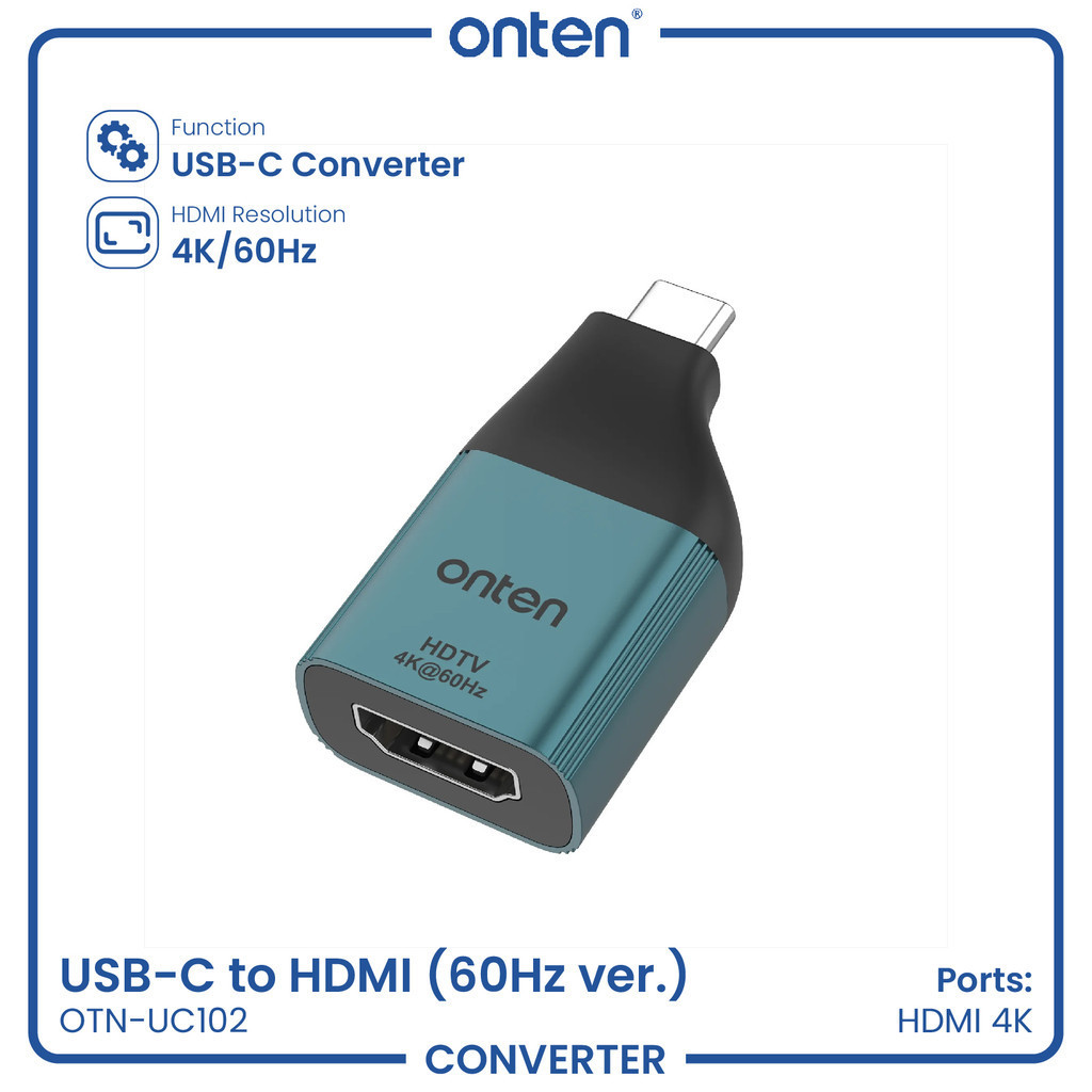 Onten อะแดปเตอร์แปลง Type-C OTG เป็น HDMI VGA พอร์ตแสดงผล 8K UC10-