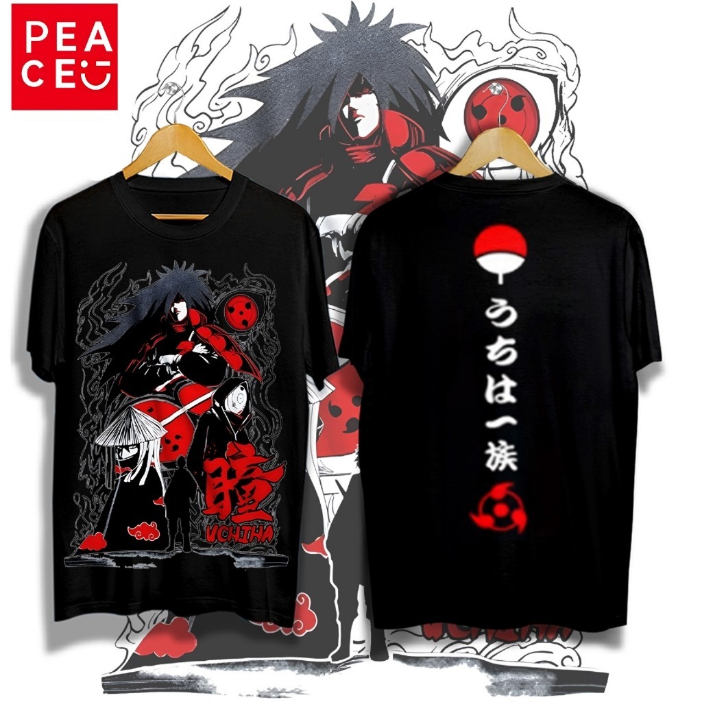 PEACE® Anime Shirt Men's T-shirt Naruto Uchiha Madara printed unisex oversize T-shirt