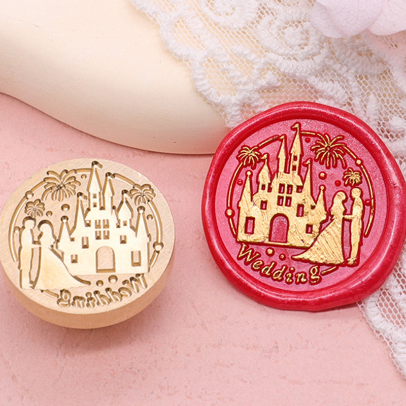 รักโรแมนติกขี้ผึ้งรูปแสตมป์เจ้าสาวเจ้าบ่าวโบราณขี้ผึ้งตราประทับตัดแสตมป์เชิญแต่งงาน - รูปที่ 4