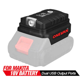 【received in 3days】อะแดปเตอร์แบตเตอรี่ สําหรับ Makita 18V Li-ion พาวเวอร์แบงค์คู่ ที่ชาร์จโทรศัพท์ พอร์ตเอาต์พุต USB แปลง พร้อมไฟ LED ทํางาน