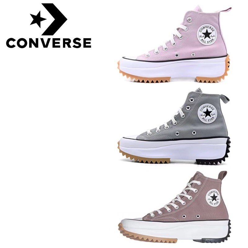 Converse Run Star Hike รองเท้าผ้าใบลําลอง คุณภาพสูง สีม่วง สีเทา สีน้ําตาล เหมาะกับการเล่นกีฬา