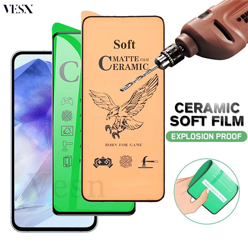 ฟิล์มเซรามิก แบบใส เต็มจอของแท้ ฟิล์มกันรอย ฟิล์มพลาสติก ไม่แตก Samsung ss Galaxy A56 A55 A54 A53 A3