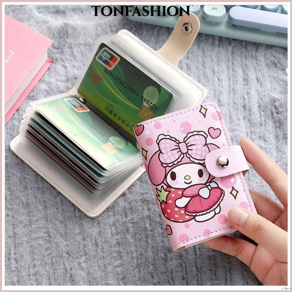 Tonfashion กระเป๋าใส่บัตรเครดิต, กระเป๋าสตางค์หนัง PU กันขโมย, กระเป๋าสตางค์ใส่เหรียญ ลายการ์ตูนน่ารัก สําหรับผู้หญิง