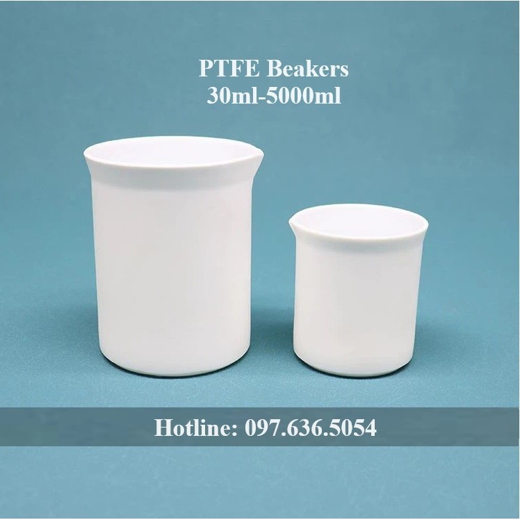 Ptfe / Teflon Cup (PTFE Beakers ) ความจุ 30ml-5000ml, ของแท ้ เครื ่ องมือเคมี- PTN