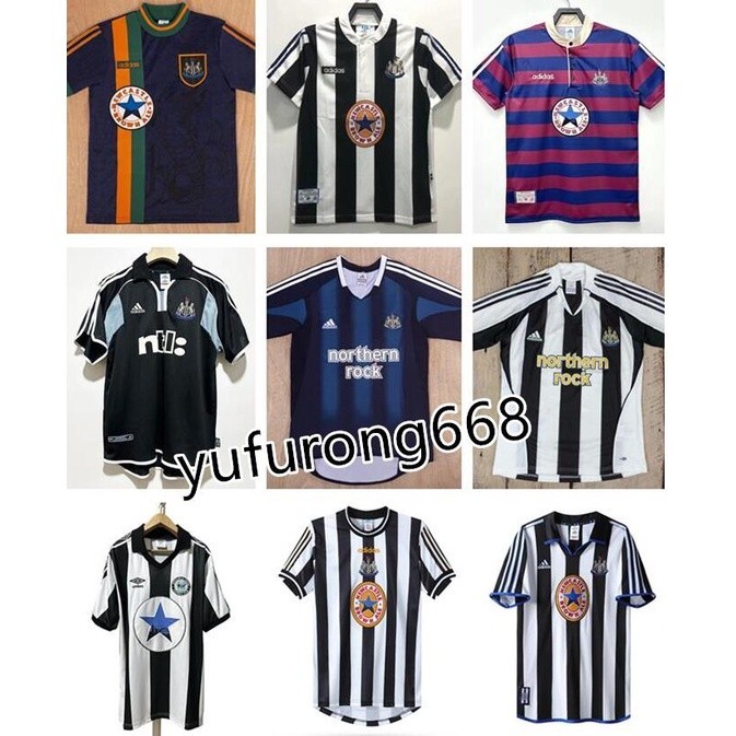 เสื้อกีฬาแขนสั้น ลายทีมชาติฟุตบอล NUFC 95-97 NCU 98 ชุดเหย้า สไตล์เรโทร