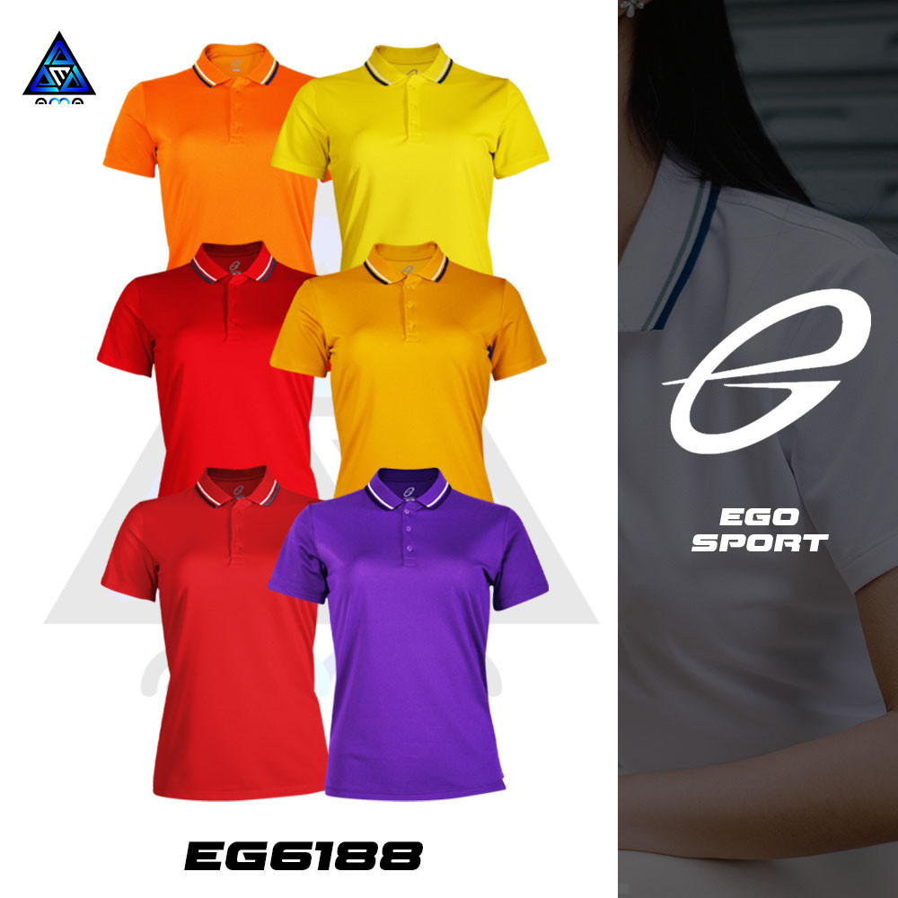 **ลดแล้วลดอีก30%**  EGO SPORT  รหัส EG6188 อีโก้ เสื้อโปโลเบสิคแขนสั้นผู้หญิง ชุด 1 ของแท้100%
