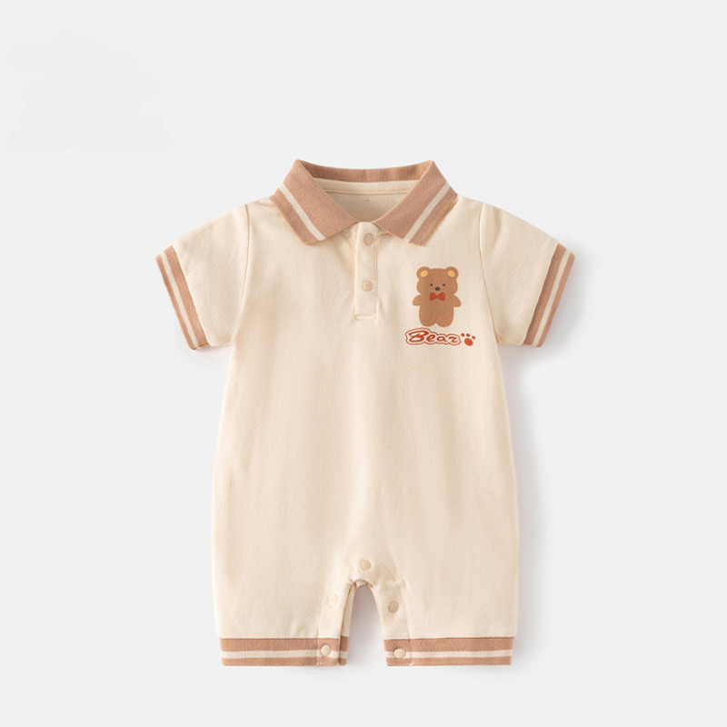 3-december เสื้อผ้าบางส่วนชุดจั๊มสูทเด็กแรกเกิดเต็มเดือนร้อยวัน Outin เสื้อสวมหัวแขนสั้น Romper ฤดูร