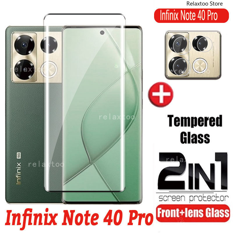 2in1 3D Curved Tempered Glass For Infinix Note40 Note50 Note60 Note 40 50 60 Pro Plus + Ultra 50Pro+ 40Pro+ 40S 60Ultra Note40Pro+ Note50Pro+ Note60Pro+ X6851 X6853 X6856 X6855 X6858 X6878 4G 5G Rear Camera Lens Screen Protect Protective Glass Phone Film