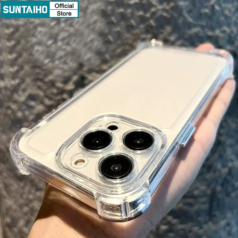 Suntaiho ง่ายกันกระแทกโปร่งใสปลอกพรีเมี่ยมเคสโทรศัพท์สําหรับ Iphone 16 15 14 12 13 11 Pro Max IP 7 8 Plus Iphon X XS XR XsMax ป้องกันกล้องกันชนแข็งปกหลัง