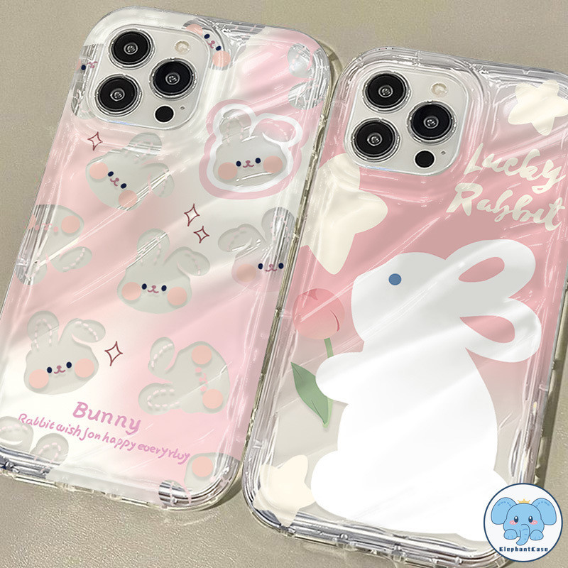 ภาพวาดสีน้ำมันโชคดีดาวกระต่ายกระต่ายเกสรสีเลเซอร์นามบัตร IPhone X 15 11 12 XR 13 14 Pro Max XS Max 8 7 15 14 Plus SE