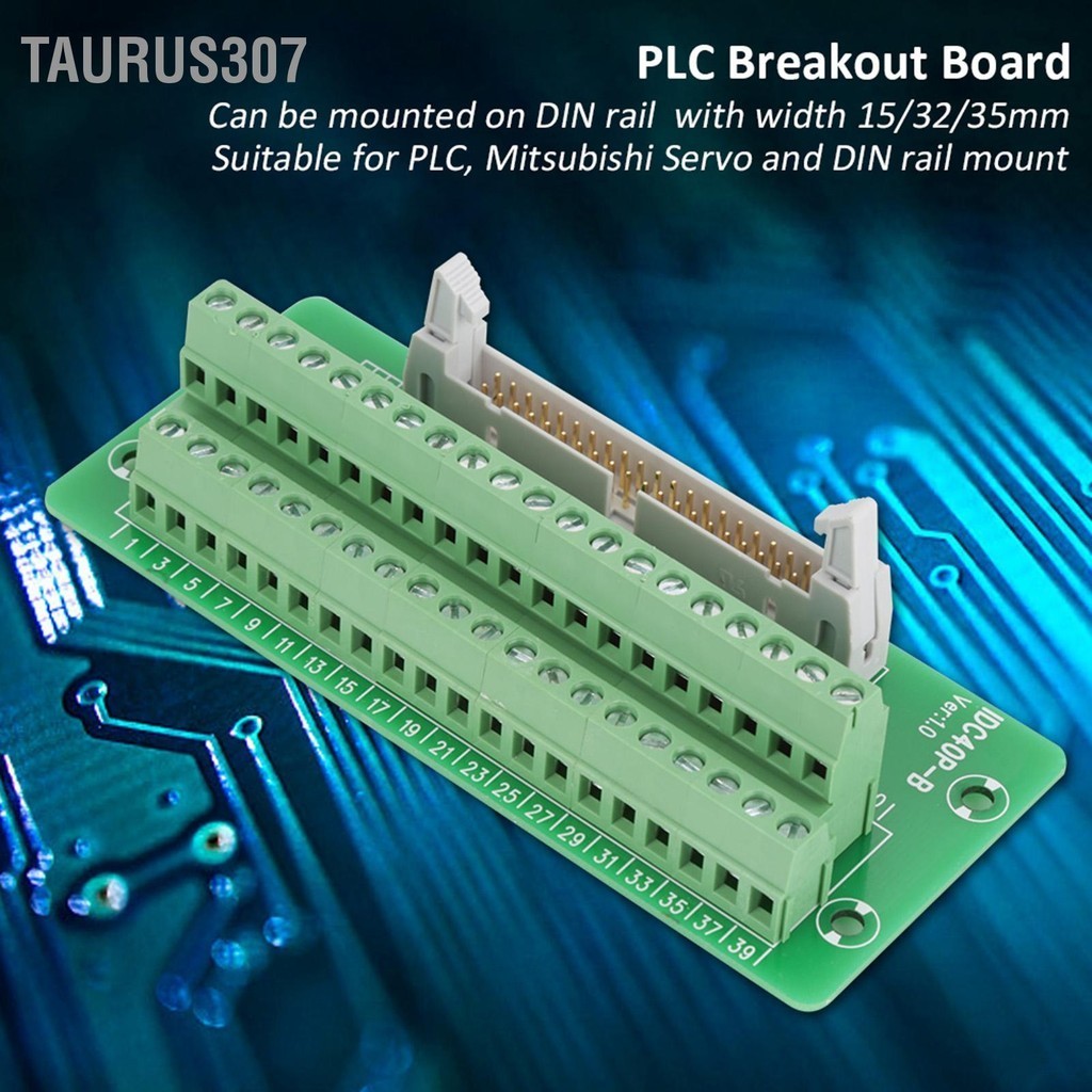 Taurus307 IDC40P 40Pin หัวต่อชาย Breakout Board Terminal Block Connector อินเทอร์เฟซ PLC พร้อมวงเล็บ