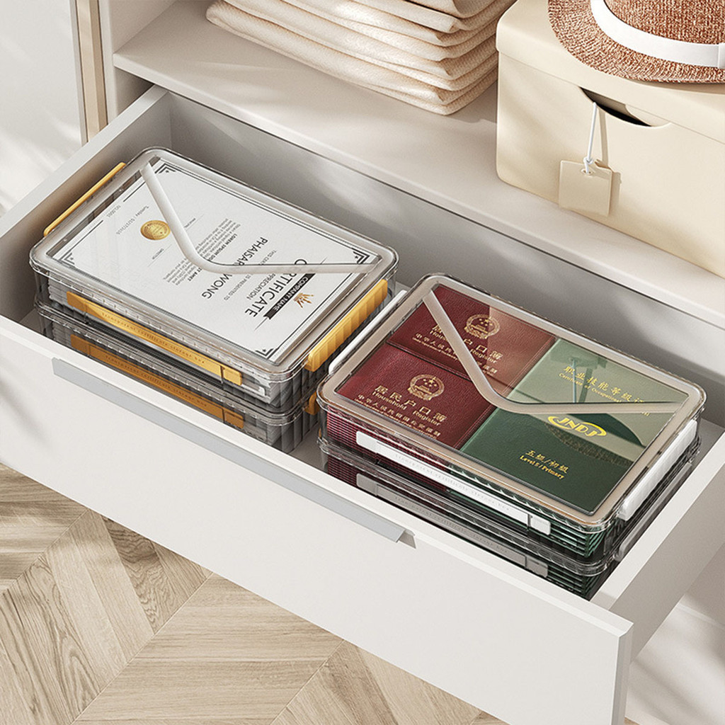 ohayo กล่องเอกสารพลาสติก กล่องใส่เอกสาร สําหรับใส่เอกสาร ความจุสูง ง่ายต่อการพกพา วางซ้อนกันได้ กันความชื้นและกันฝุ่น - รูปที่ 2