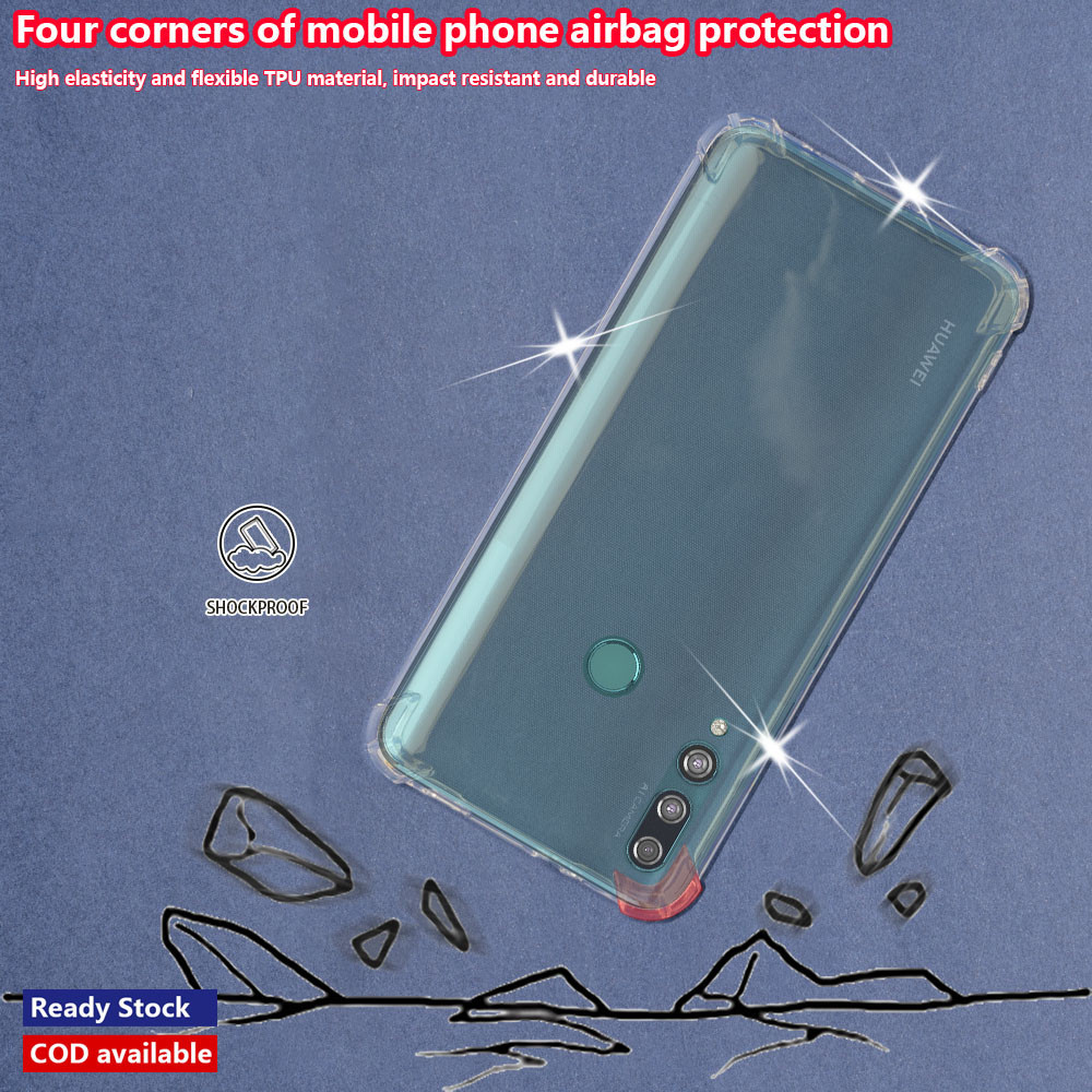 Huawei Y9 Prime 2019 STK-L21 L22 LX3 ยืดหยุ่น ยางนุ่ม คริสตัลใส บาง ป้องกัน เยลลี่ เสริม กันกระแทก มุม กันชน เคสใส