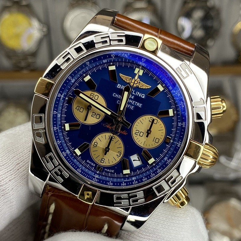Breitling นาฬิกาข้อมืออัตโนมัติ สีทอง 18K สําหรับผู้ชาย