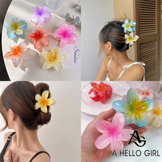 A HELLO GIRL กิ๊บติดผม รูปดอกไม้ สไตล์ฮาวาย ขนาด 8 ซม. สีสัน…