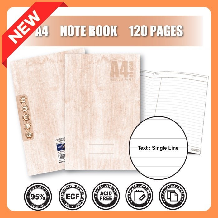 Edu Paper Softcover Notebook A4 หนังสือออกกําลังกาย Buku Nota Tulis 80แกรม