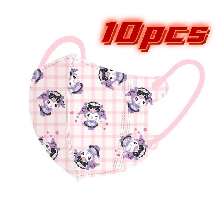 หน้ากากอนามัย พิมพ์ลายการ์ตูนคุโรมิน่ารัก 3D สําหรับเด็ก อายุ 3-12 ปี 50 ปี - รูปที่ 3