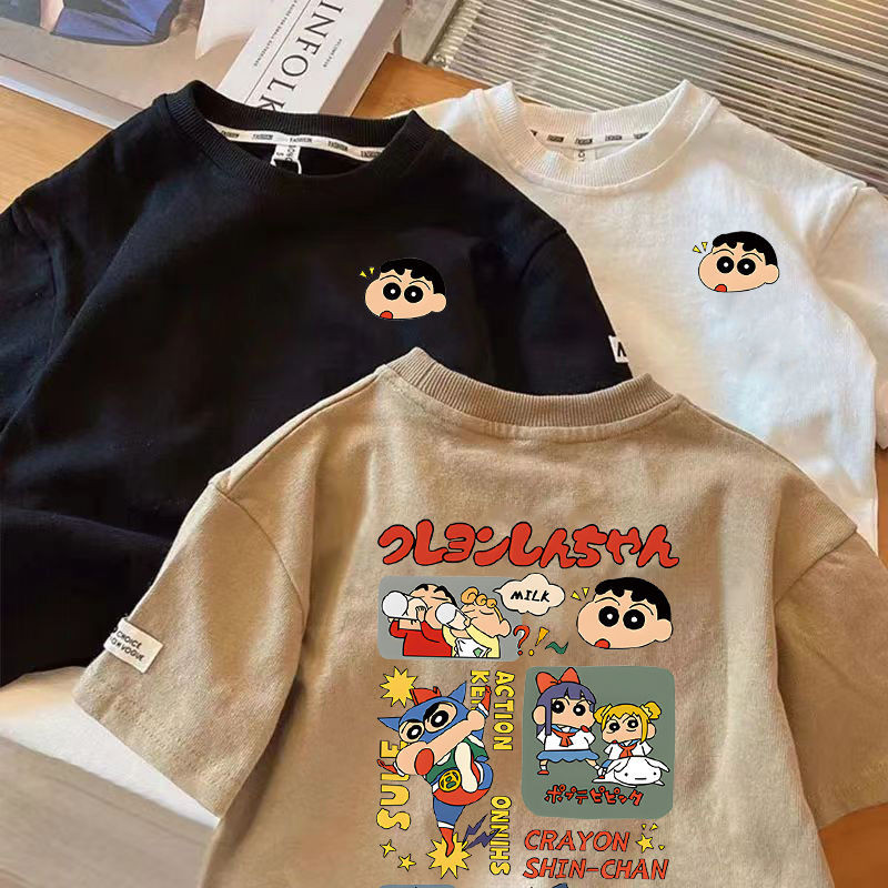 ใหม่ เสื้อยืดแขนสั้น ผ้าฝ้ายแท้ ขนาดเล็ก แฟชั่นฤดูร้อน สําหรับเด็กผู้ชาย และเด็กผู้หญิง