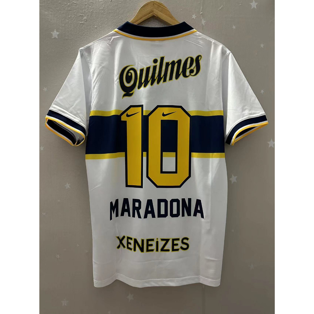 เสื้อกีฬาแขนสั้น ลายทีมชาติฟุตบอล Boca Juniors MARADONA ROMAN 96-97 ชุดเยือน สไตล์เรโทร คุณภาพสูง
