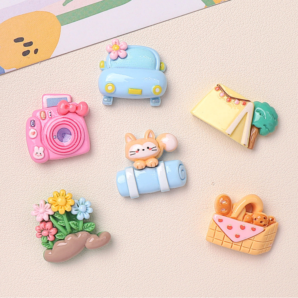 [3 #] การ์ตูน Glossy Vacation Series diy อุปกรณ์เรซิ่นเครื่องประดับ Handmade กิ๊บติดผมเคสโทรศัพท์ถ้วยน้ํา Headwear ขายส่งหลุมรองเท้าหัวเข็มขัดอุปกรณ์เสริม ML