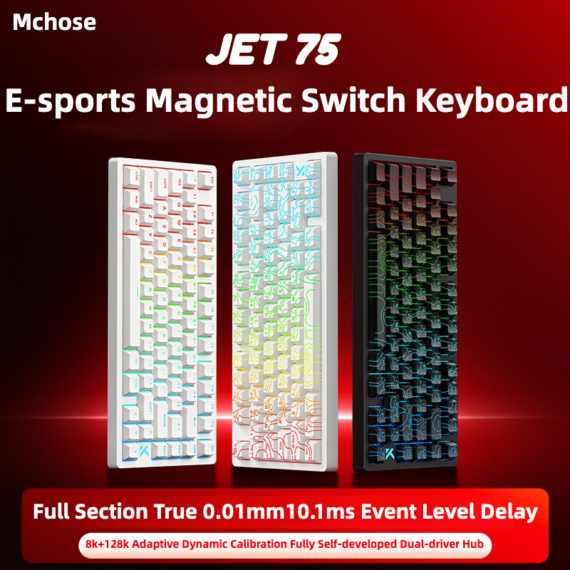MCHOSE Jet 75 Magnetic Switch คีย์บอร์ดแบบมีสาย Rapid Trigger Office Customised Low Latency