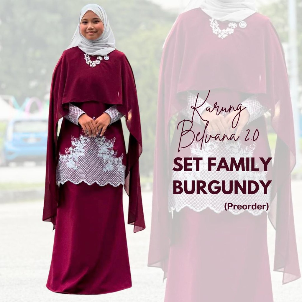 ชุดเต็มครอบครัว BAJU RAYA KURUNG BELVANA 2.0 โดย ALLIN