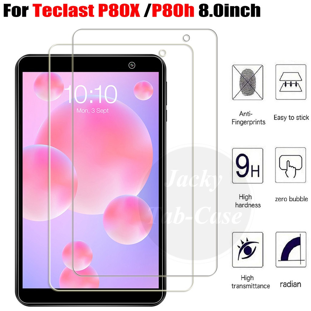 Teclast 8.0 นิ้ว Anti-scratch 9H Kaca กระจกนิรภัยป้องกันหน้าจอฟิล์มสําหรับ Teclast P80X P80h 8.0 "แท