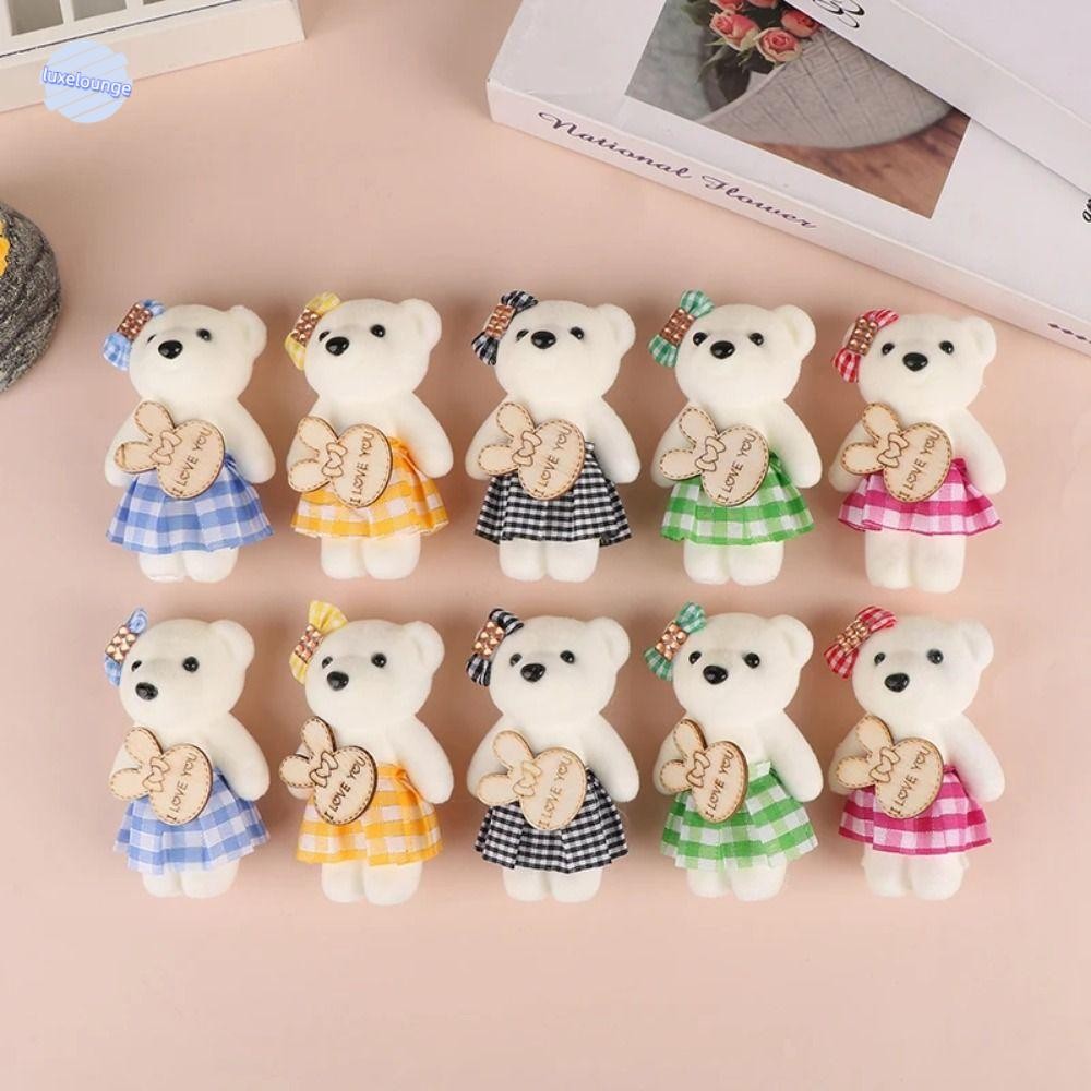 ของปัจฉิม หรูหรา ตุ๊กตาหมีโฟม 10 ชิ้น/ถุง ของเล่นเด็ก ของขวัญวันเกิดสาว การ์ตูนช่อดอกไม้ ตุ๊กตาสัตว์นุ่ม 10 ซม. ตกแต่งห้อง DIY